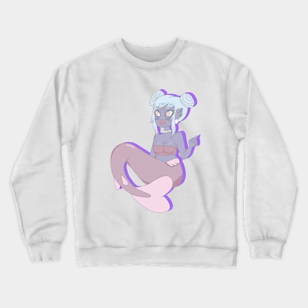 Angry Mermaid Crewneck Sweatshirt by Pink_lil_Ghost